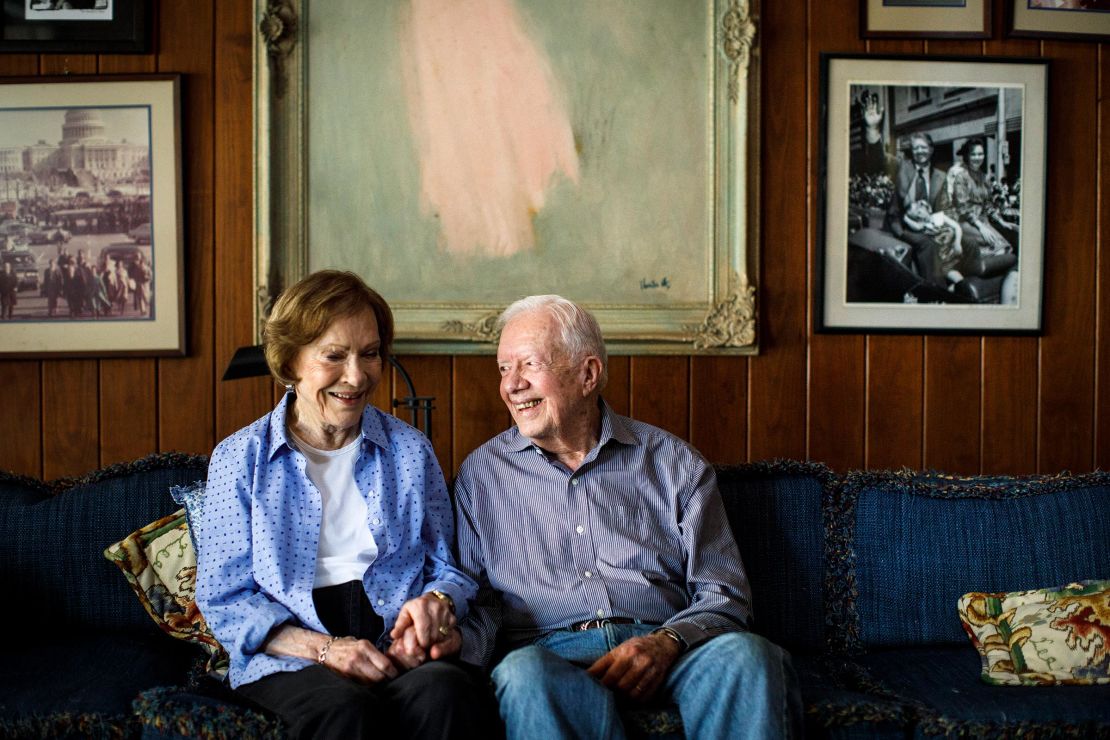 Jimmy and Rosalynn Carter at home in Plains in September 2017.