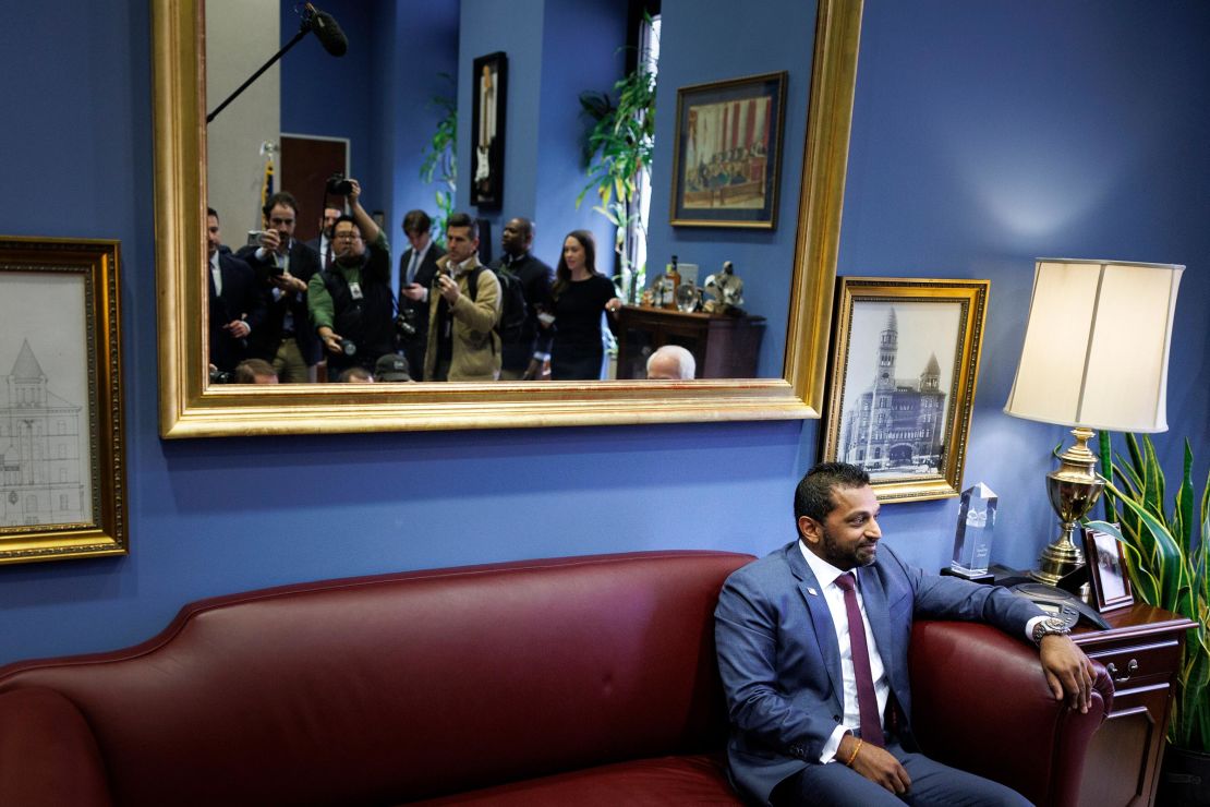 Kash Patel participates in a meeting with Sen. John Cornyn on Capitol Hill in Washington, DC, on December 9, 2024. 