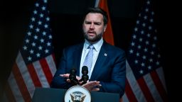 Vice President JD Vance delivers remarks in Jaipur, India on April 22.