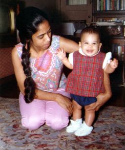 One-year-old Kamala Harris, right, with her mother Shymala Gopalan Harris.