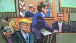 Attorney Susan Hoffinger conducts the redirect of Michael Cohen on Monday.