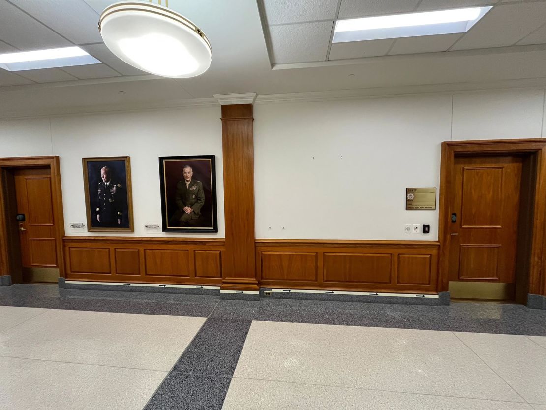 The portrait of General Milly, a former U.S. officer and a target of President Donald Trump, was deleted from the Pentagon wall and was hung on the photo on January 20. 