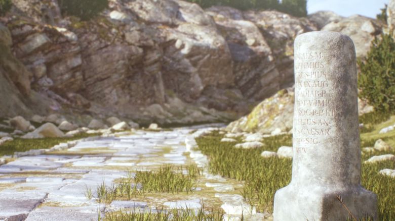 This animation proviced by Itiner-e shows a recently discovered milestone along a mountain road in the rough Cilicia area of Turkey.