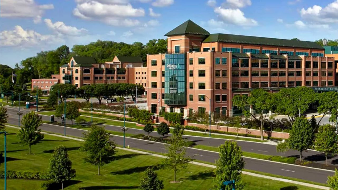 This undated photo from Kettering Health shows the health network's main campus in Kettering, Ohio. The medical system, which employs more than 1,800 doctors and serves a big chunk of Ohio, said in a statement that a “cyberattack” hit Tuesday morning.