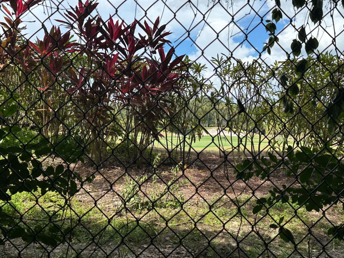 Photos taken outside Trump International Golf Course in West Palm Beach, Florida, on Wednesday, September 18. The exact location is Summit Boulevard just west of Congress Avenue. This is the location where it is believed Ryan Routh spent nearly 12 hours positioned on Sunday.