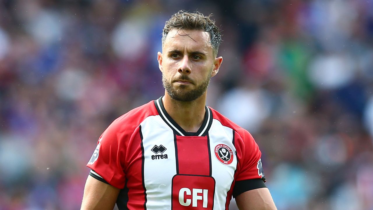 George Baldock of Sheffield United Sheffield United on August 12, 2023. 