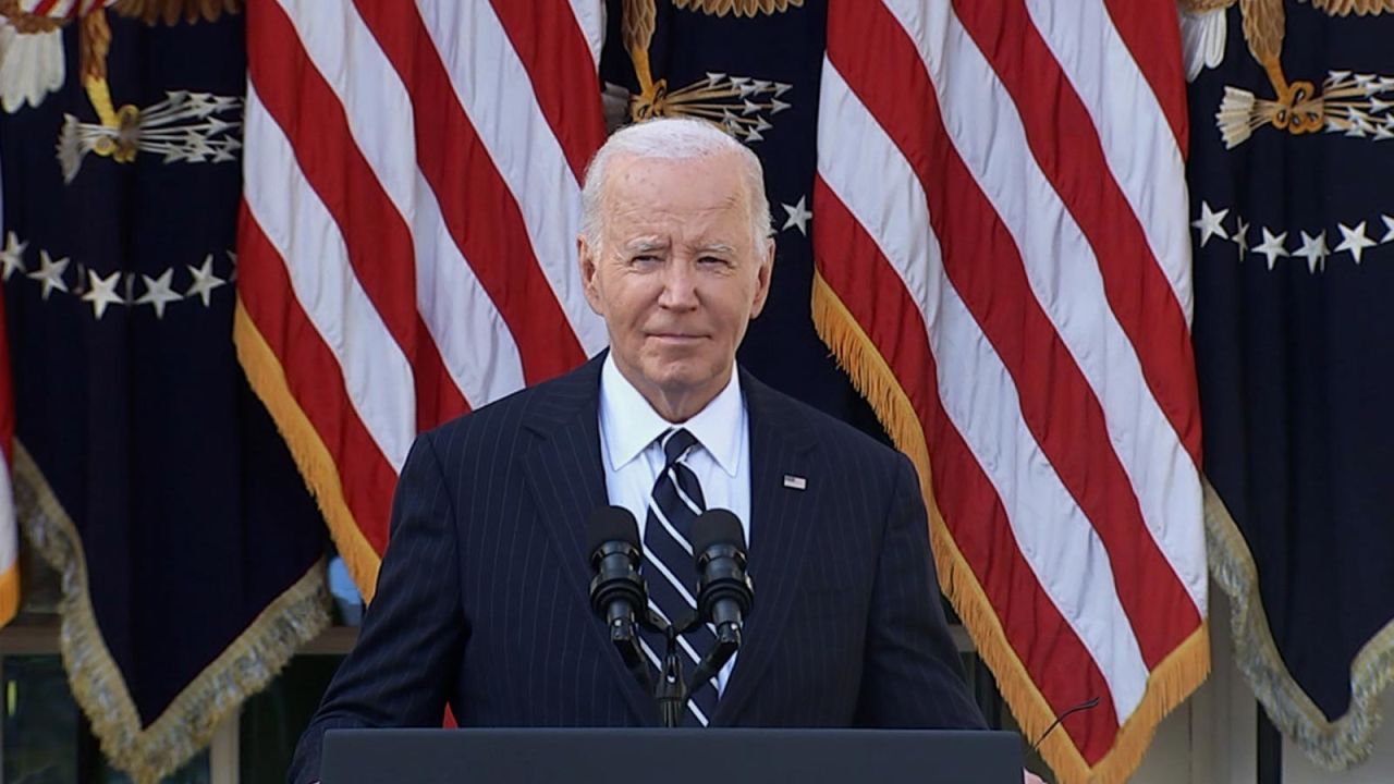 President Joe Biden speaks at the White House in Washington, DC, on November 7, 2024.