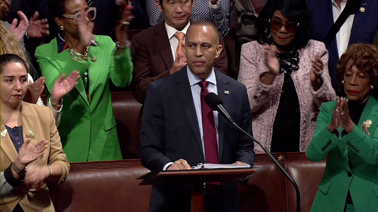 Hakeem Jeffries speaks from the House floor on July 3 in Washington, DC, around 1:20 p.m. ET.