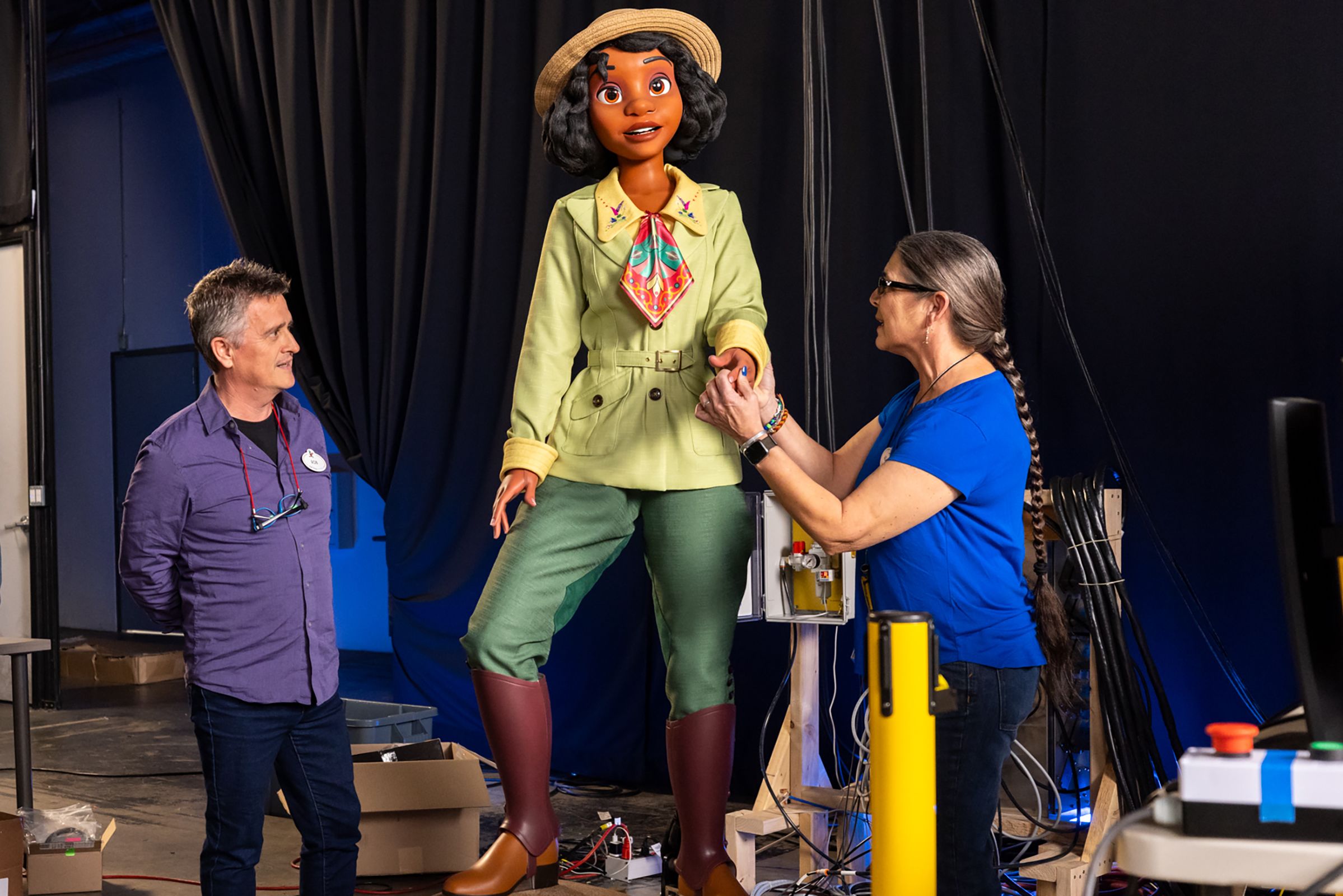 Figures for Tiana's Bayou Adventure were on view during the media tour.