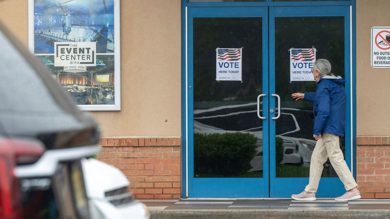 Voters turn out for the New Jersey’s primary election for governor at the Event Center at iPlay America in Freehold Township, New Jersey, on June 10.