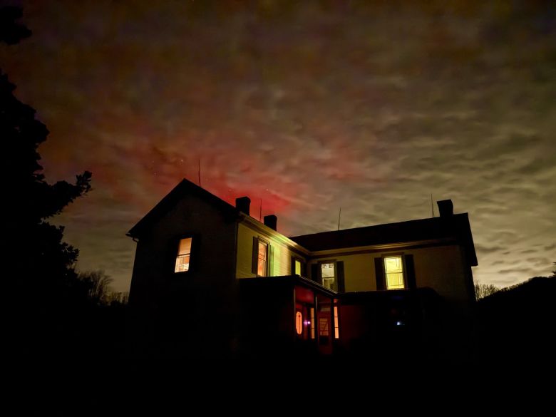 The Northern Lights occurred in Nelson County, Virginia on Tuesday night.
