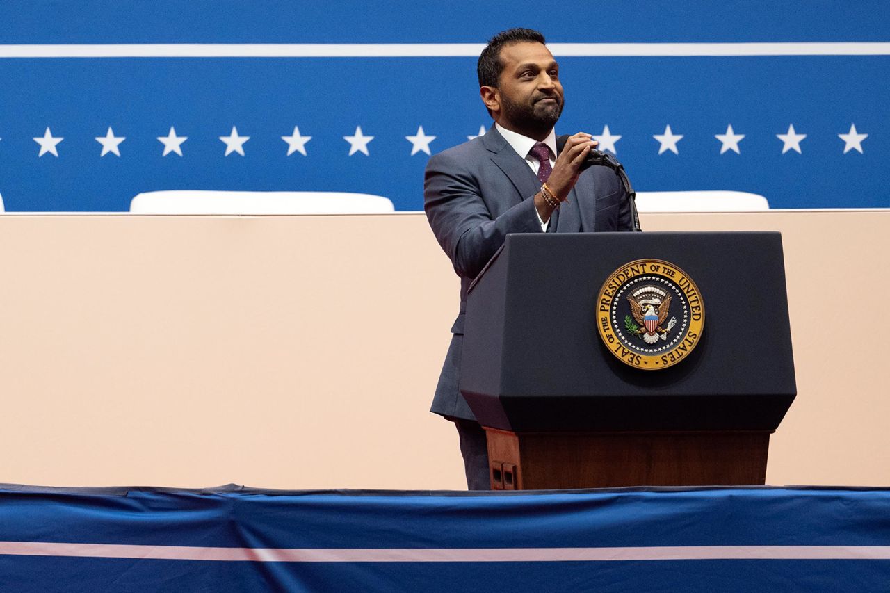 Kash Patel appear onstage at the Presidential Parade in Capital One Arena during the 60th Presidential Inauguration in Washington, DC, on January 20, 2025. 