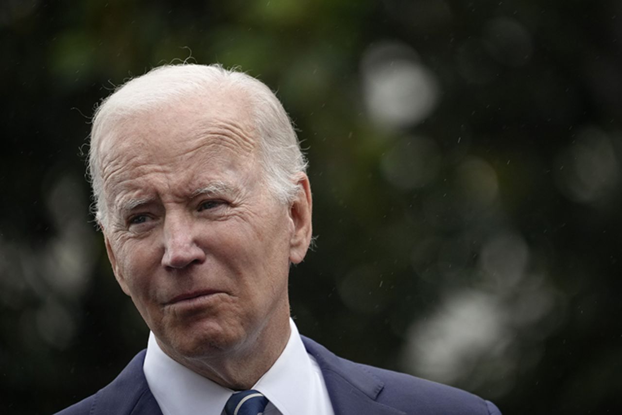 U.S. President Joe Biden during a meeting with members of the Wounded Warrior Project's Soldier Ride, on the South Lawn of the White House on June 23.