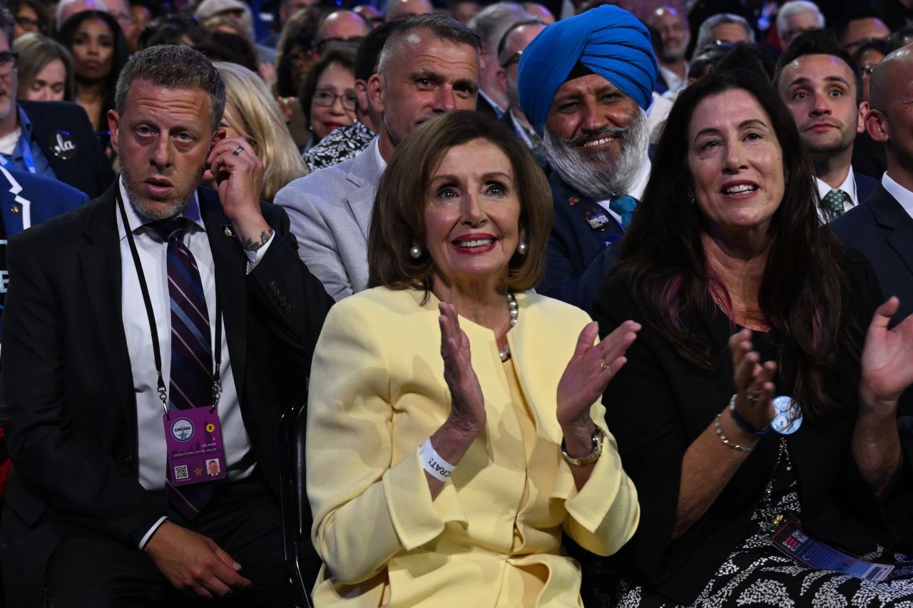 Former House Speaker Nancy Pelosi attends day one of the Democratic National Convention (DNC) in Chicago,?on August 19.