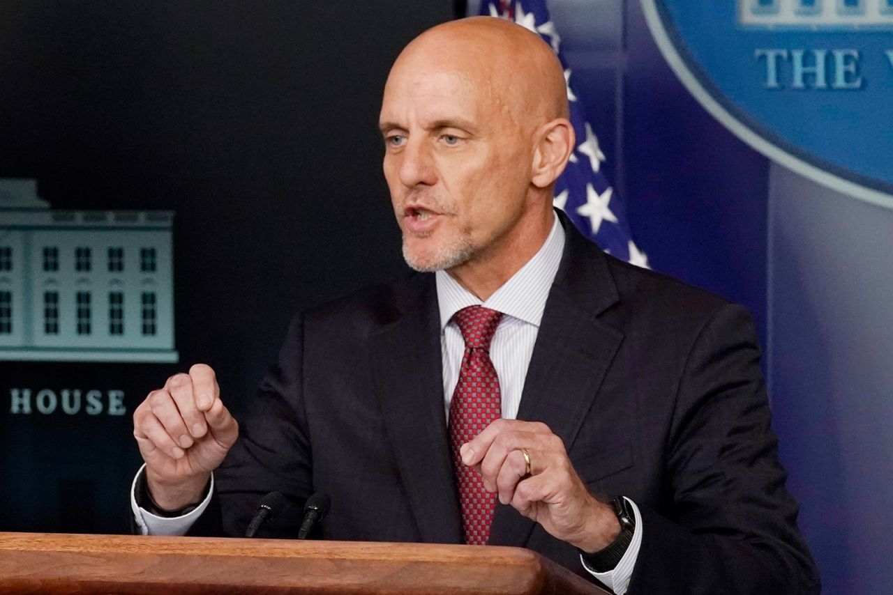 Dr. Stephen Hahn, commissioner of the US Food and Drug Administration, speaks during a media briefing at the White House on Sunday, August 23.