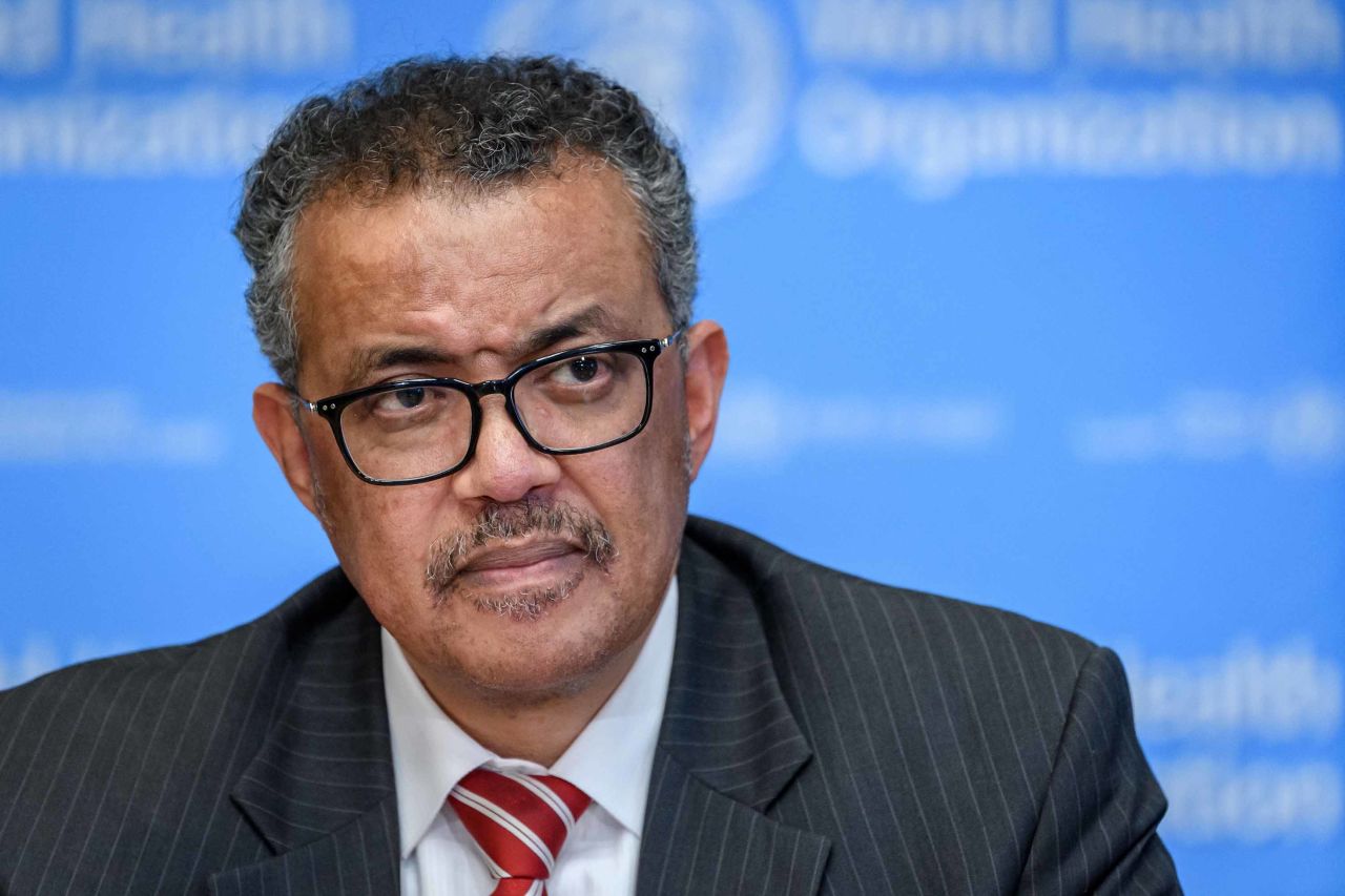 World Health Organization (WHO) Director-General Tedros Adhanom Ghebreyesus attends a daily press briefing on coronavirus at the WHO headquarters in Geneva, Switzerland, on March 11.