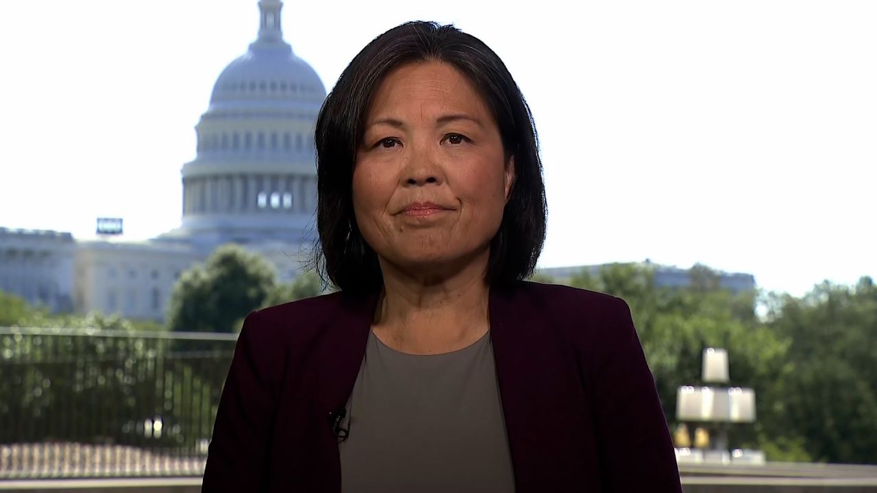  Acting Labor Secretary Julie Su during an interview with CNN's Kate Bolduan on September 1, 2023.