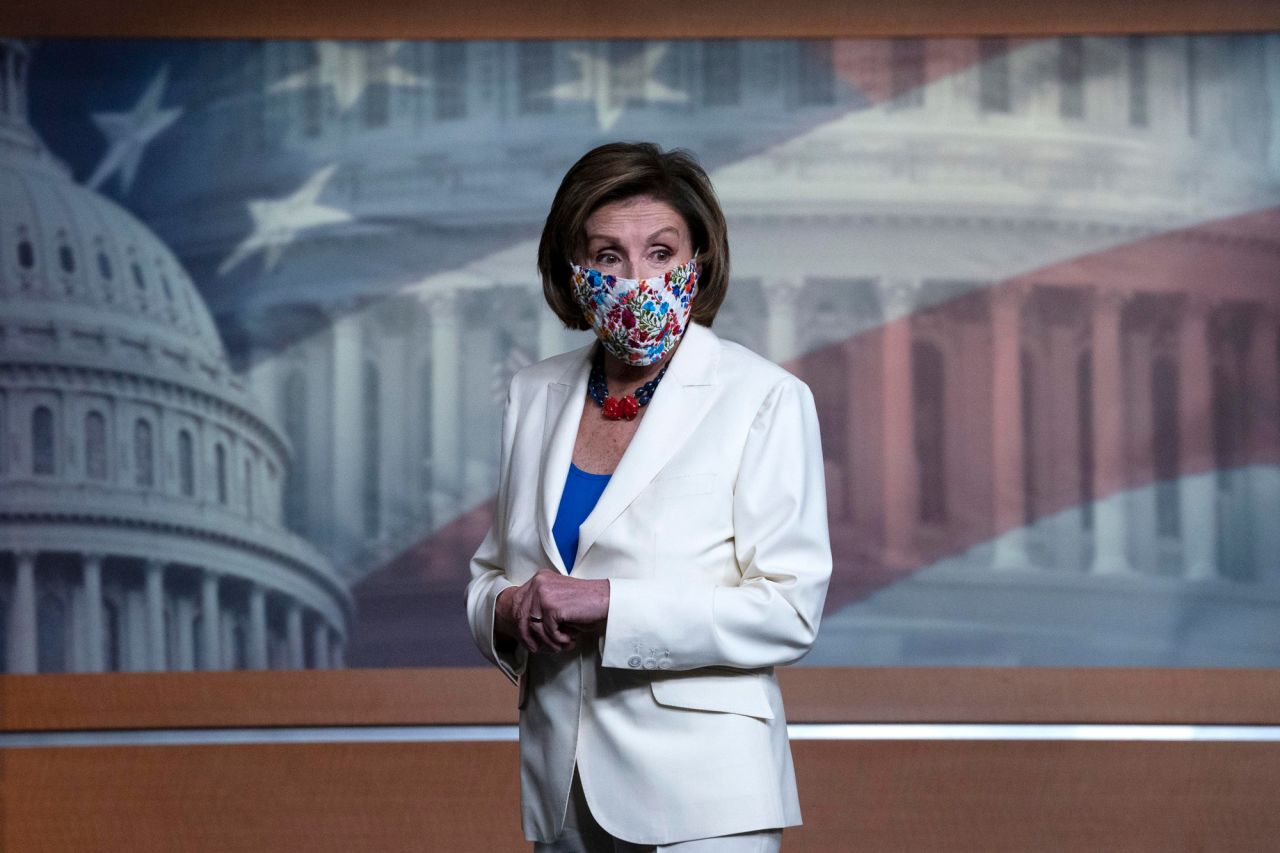 Speaker of the House Nancy Pelosi speaks during a news conference on Capitol Hill in Washington, DC, on May 20.