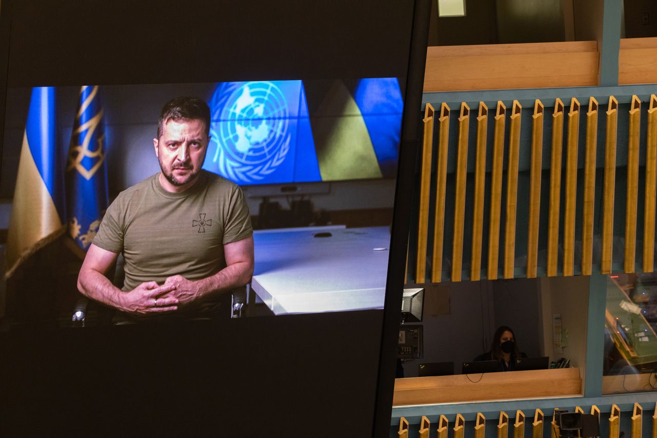 Ukrainian President Volodymyr Zelensky addressed the United Nations on Wednesday September 21. 
