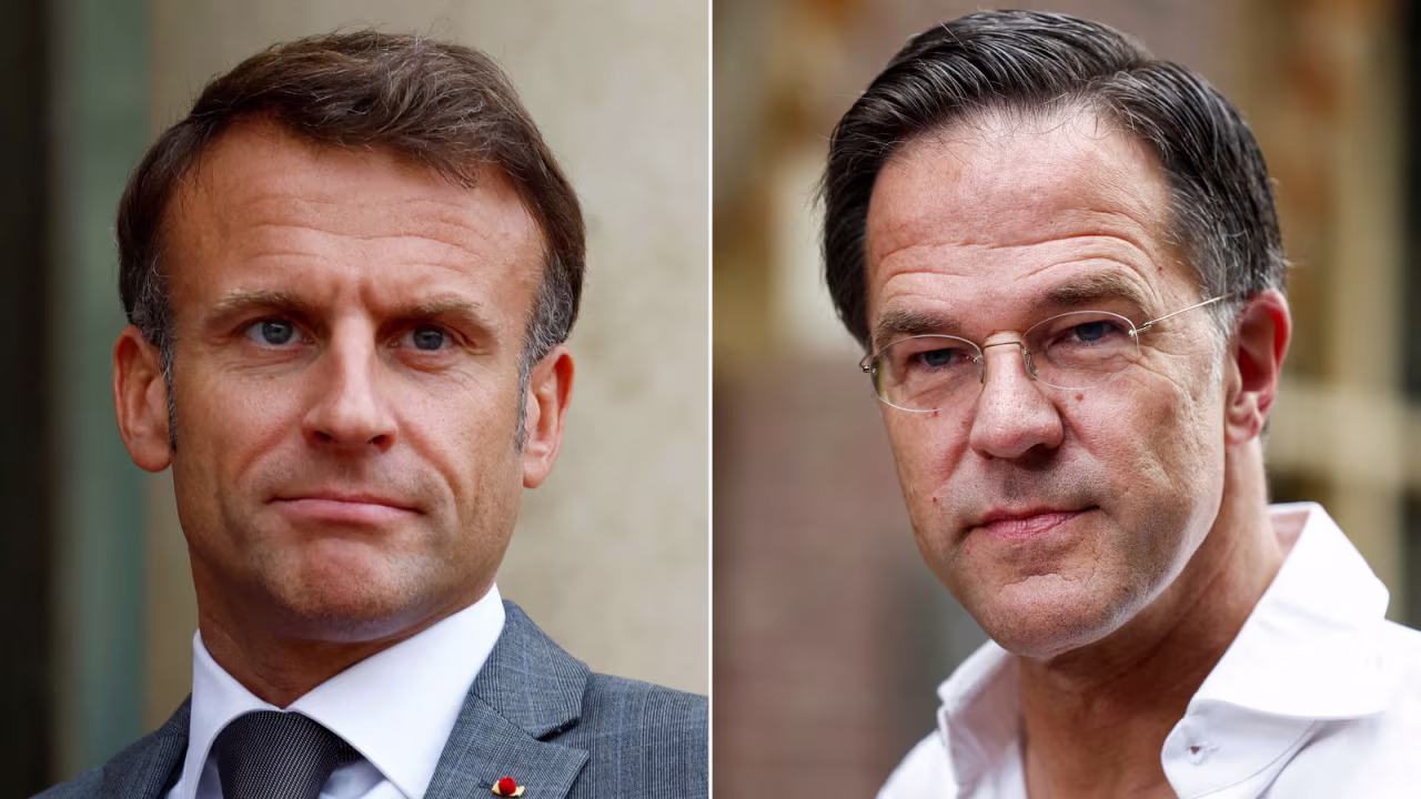 French President Emmanuel Macron and Dutch Prime Minister Mark Rutte.