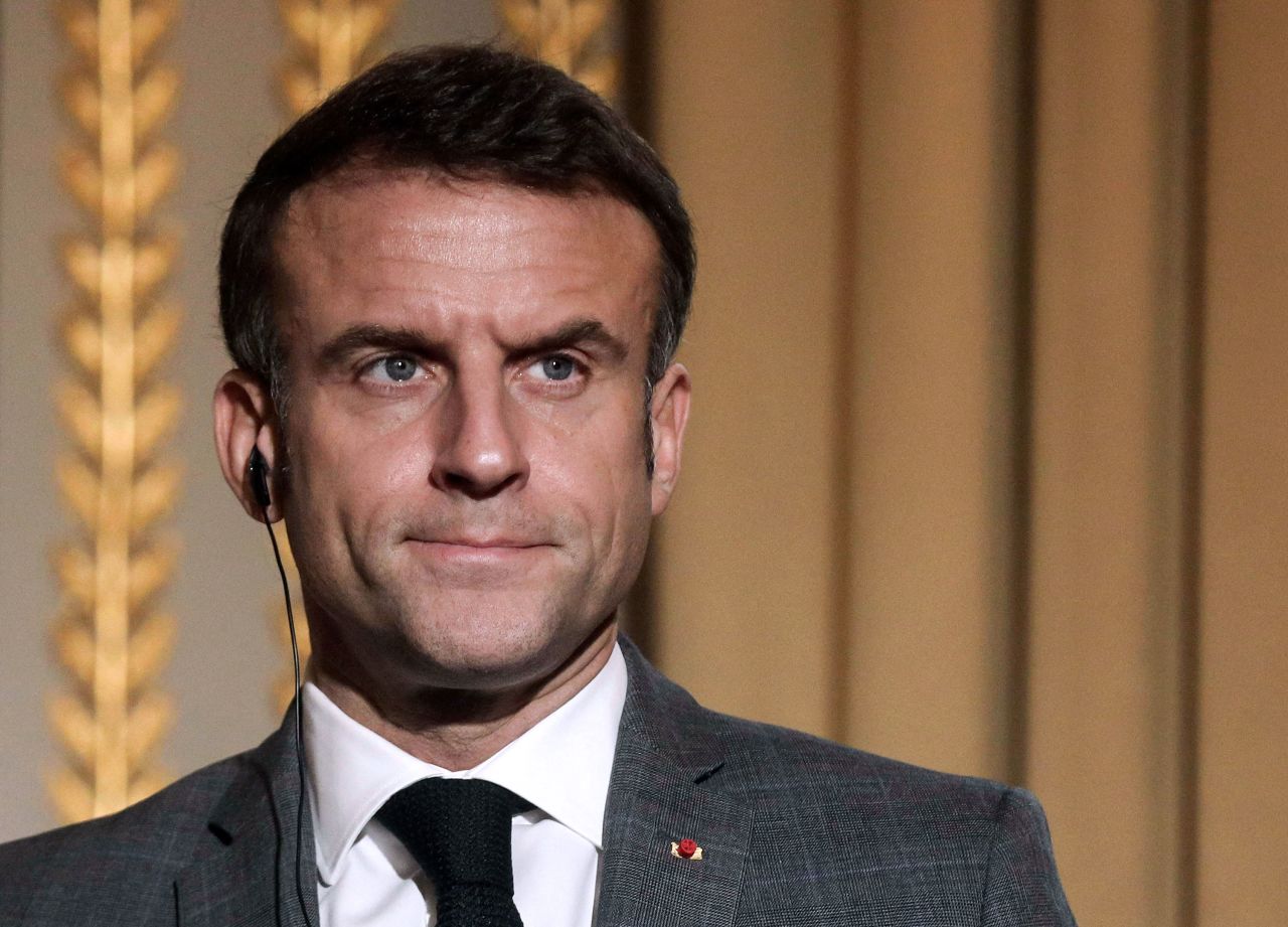 French President Emmanuel Macron attends a press conference at the Elysée Palace in Paris on December 20. 