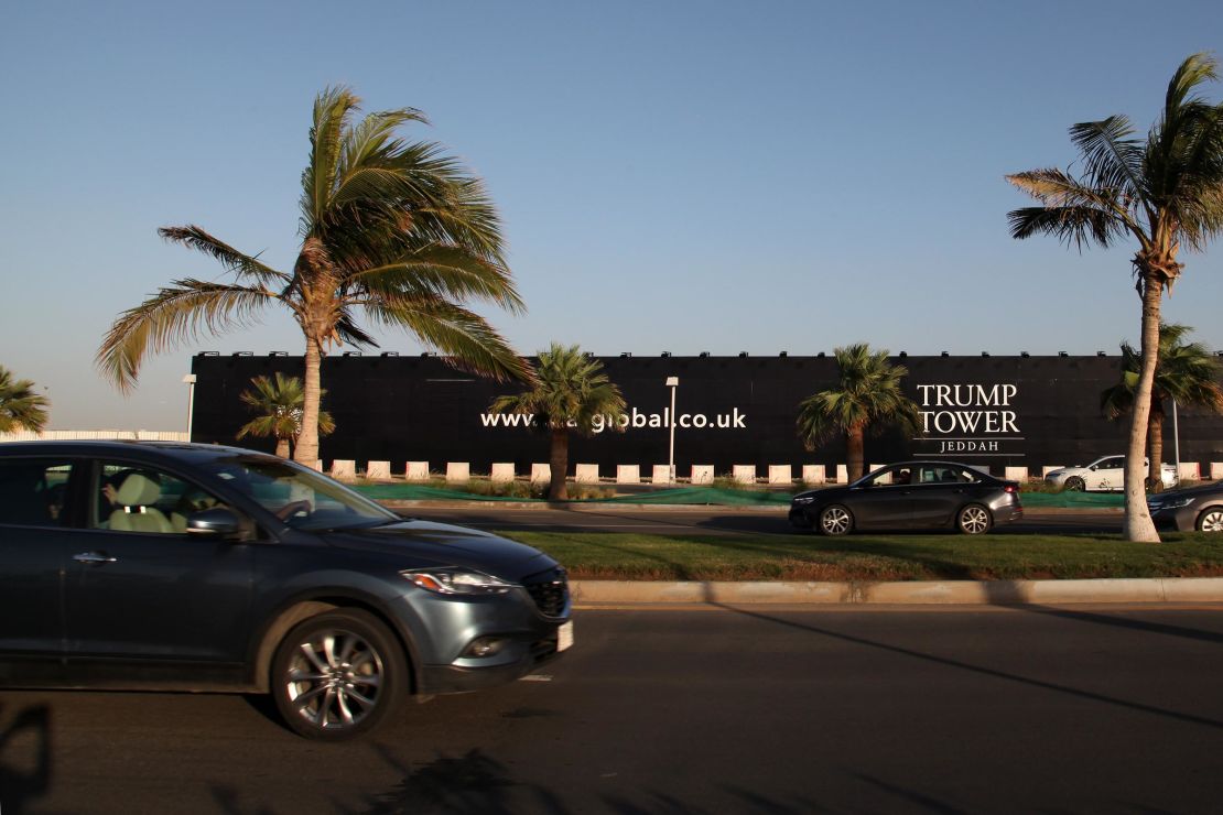 A billboard for an upcoming Trump Tower in Jeddah, Saudi Arabia.