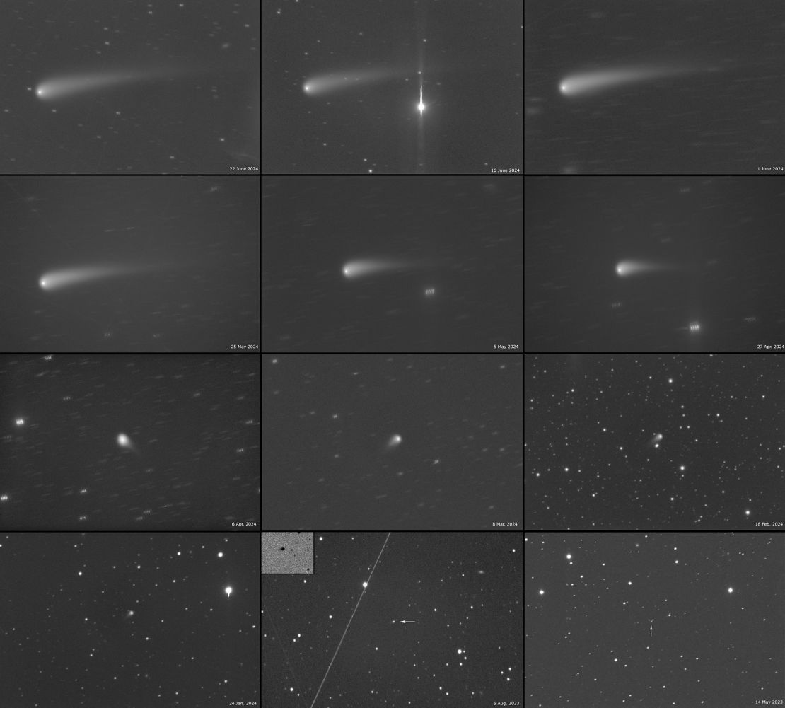 The Virtual Telescope Project in Italy captured images of the comet from May 2023 to June 2024.