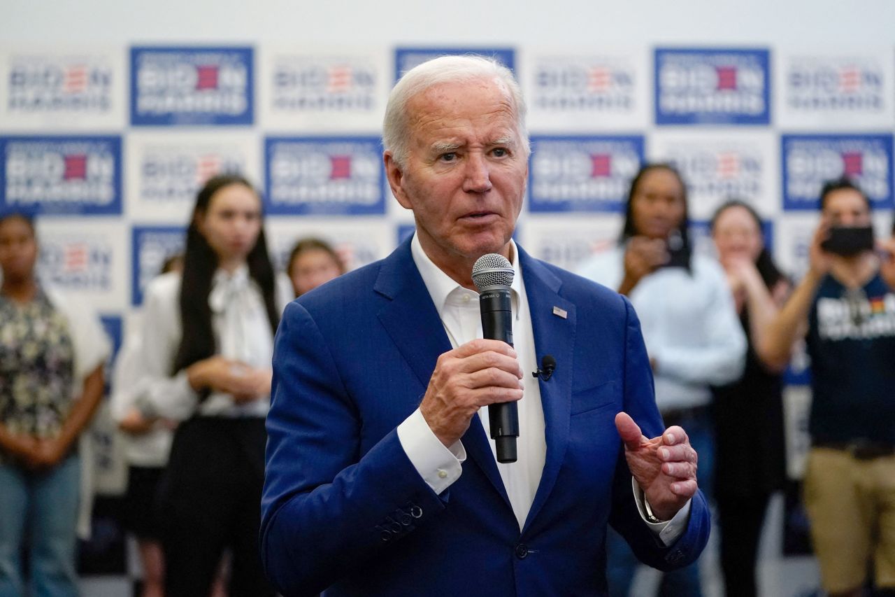 President Joe Biden delivers remarks at the Roxborough Democratic Coordinated Campaign Office during a campaign stop in Philadelphia on July 7. 