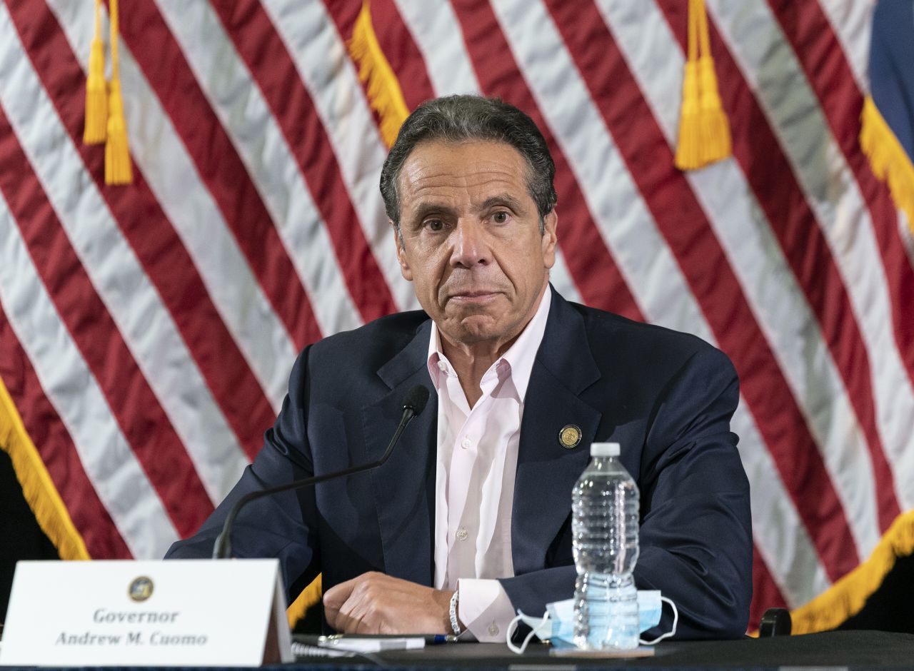 New York Gov. Andrew Cuomo speaks during a media briefing on May 30.