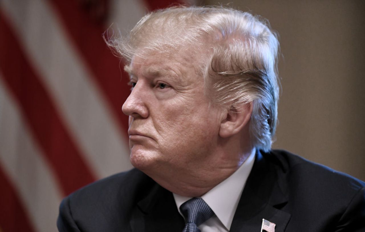 US President Donald Trump discusses immigration during a meeting of the Cabinet in the Cabinet Room of the White House, in Washington, DC, on June 21, 2018.