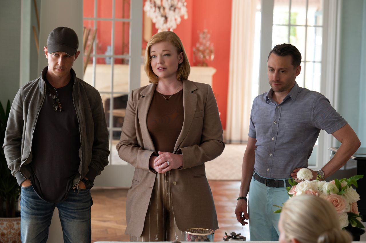 Jeremy Strong, Sarah Snook and Kieran Culkin in “Succession” season 4. 