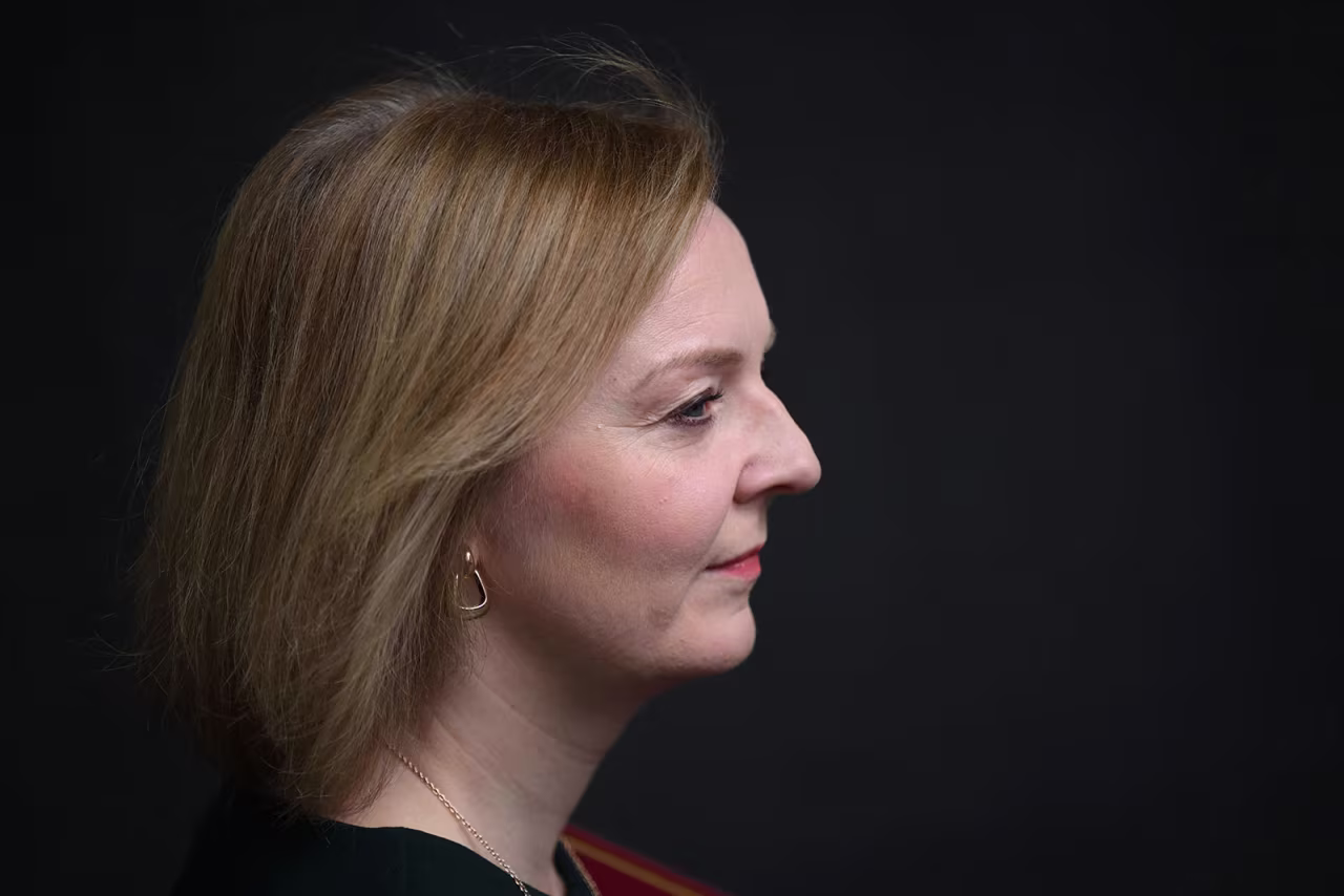 British Foreign Secretary Liz Truss arrives to attend a cabinet meeting in London on May 24. 