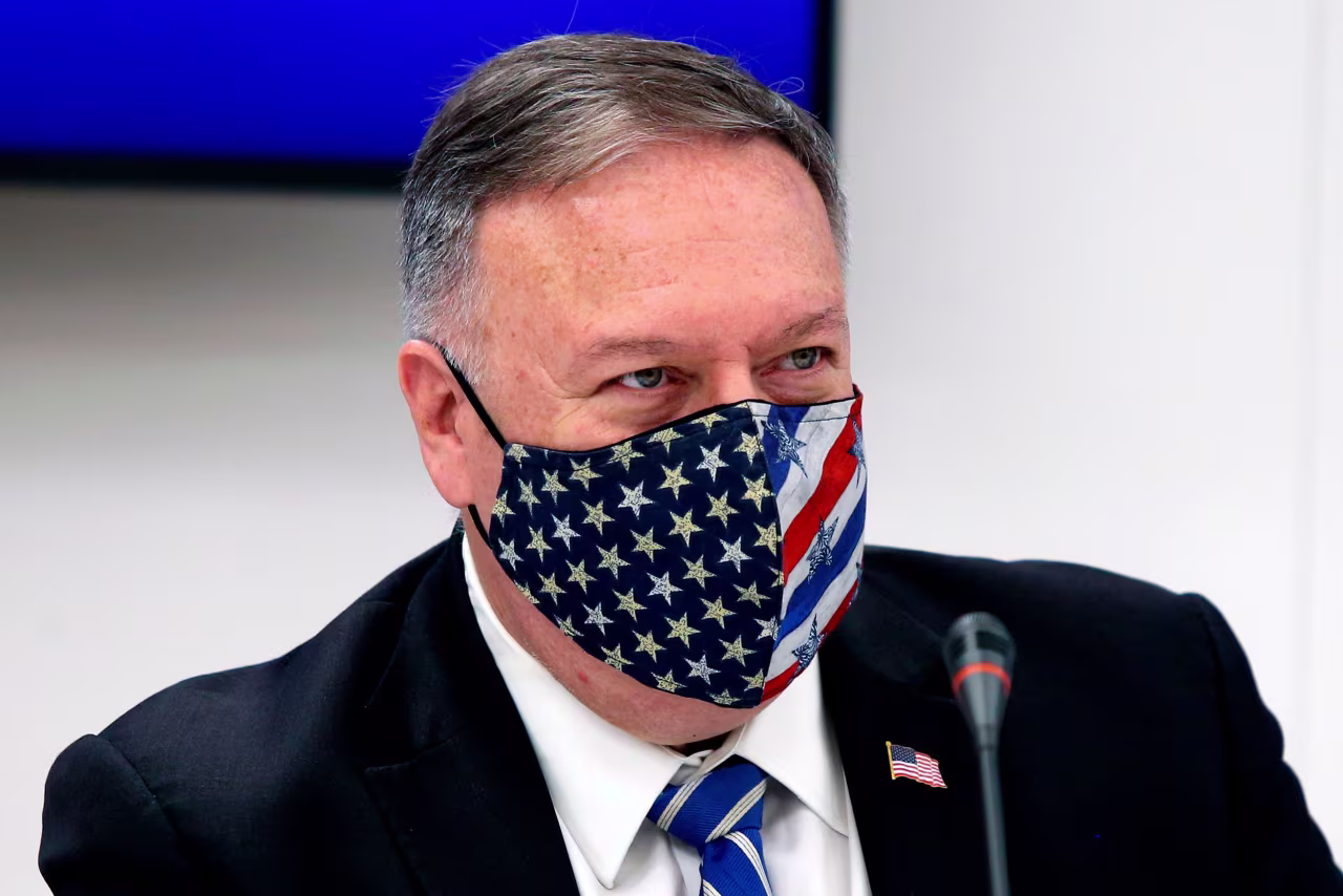 US Secretary of State Mike Pompeo attends a signing agreement ceremony in Thessaloniki, Greece, on September 28.