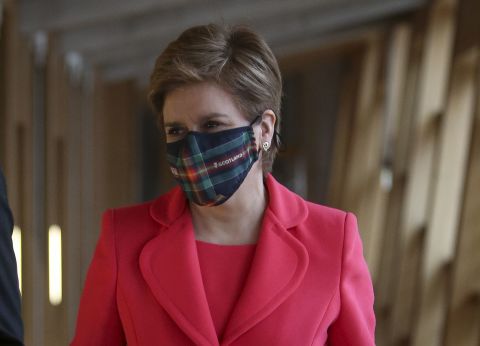 First Minister Nicola Sturgeon arriving to deliver a Covid-19 update statement in the main chamber at the Scottish Parliament, Edinburgh on Tuesday January 11, 2022.