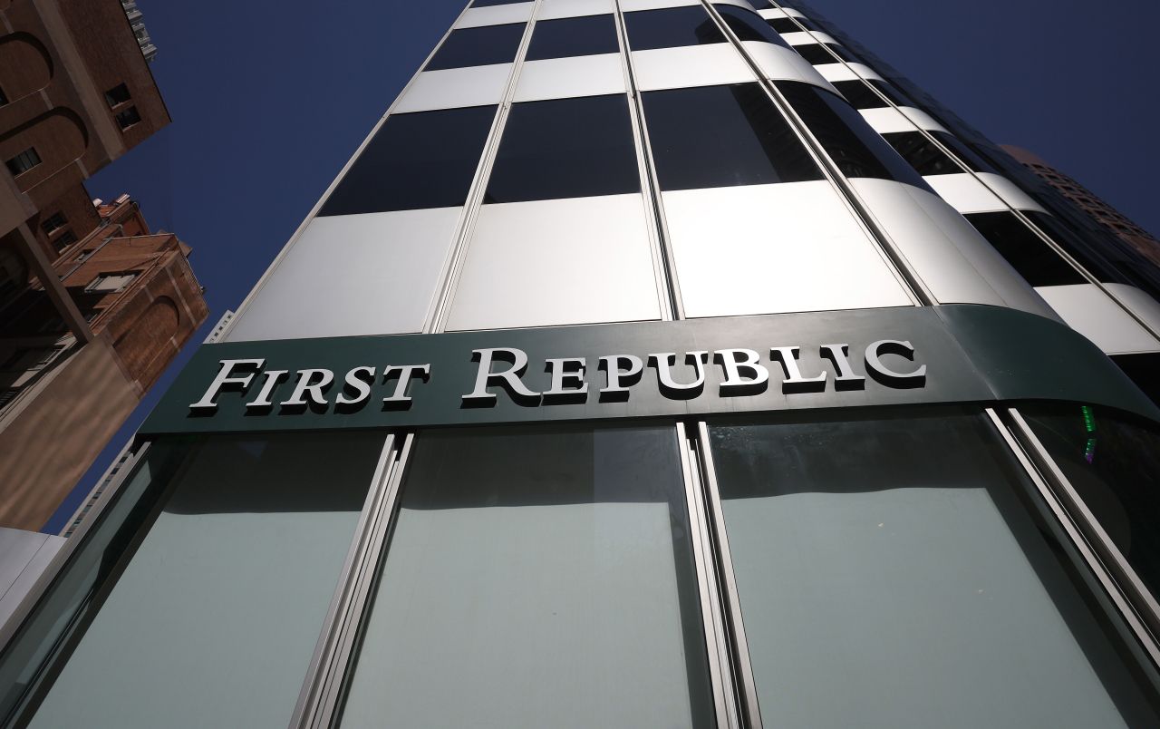 The exterior of a First Republic Bank building is pictured Thursday in San Francisco. 