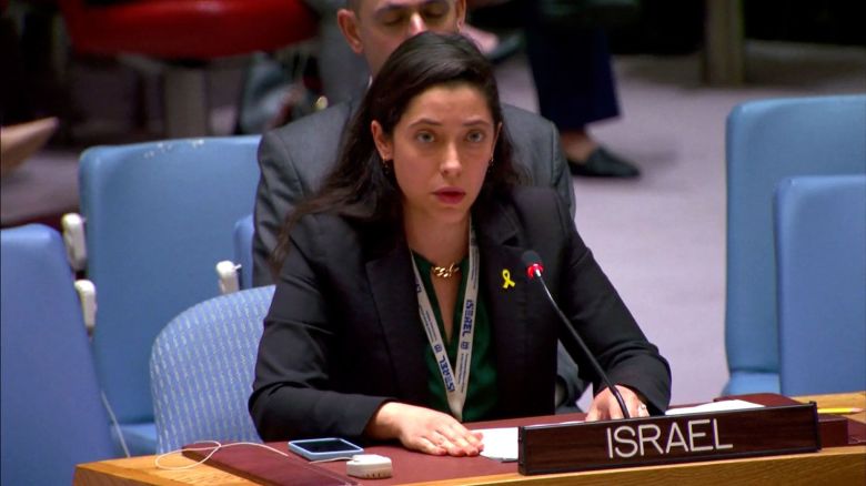 Israel's representative to the UN, senior diplomat Reut Shapir Ben-Naftaly, speaks at a United Nations Security Council meeting focused on ending the conflict on Monday, June 10.