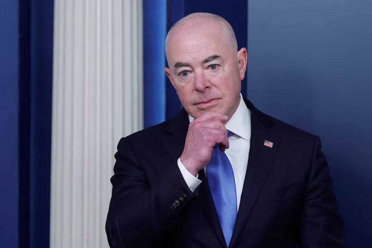 U.S. Secretary of Homeland Security Alejandro Mayorkas is seen during a White House press briefing on Thursday, May 11. 