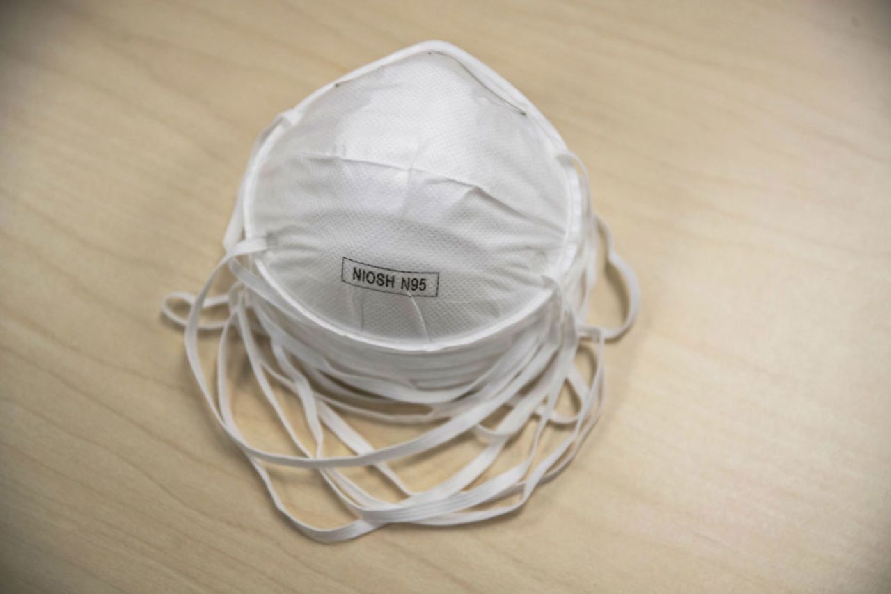 N95 particulate respirator masks are arranged for a photograph at a Dealmed-Park Surgical supply facility in Lakewood, New Jersey, U.S., on Wednesday, March 11.