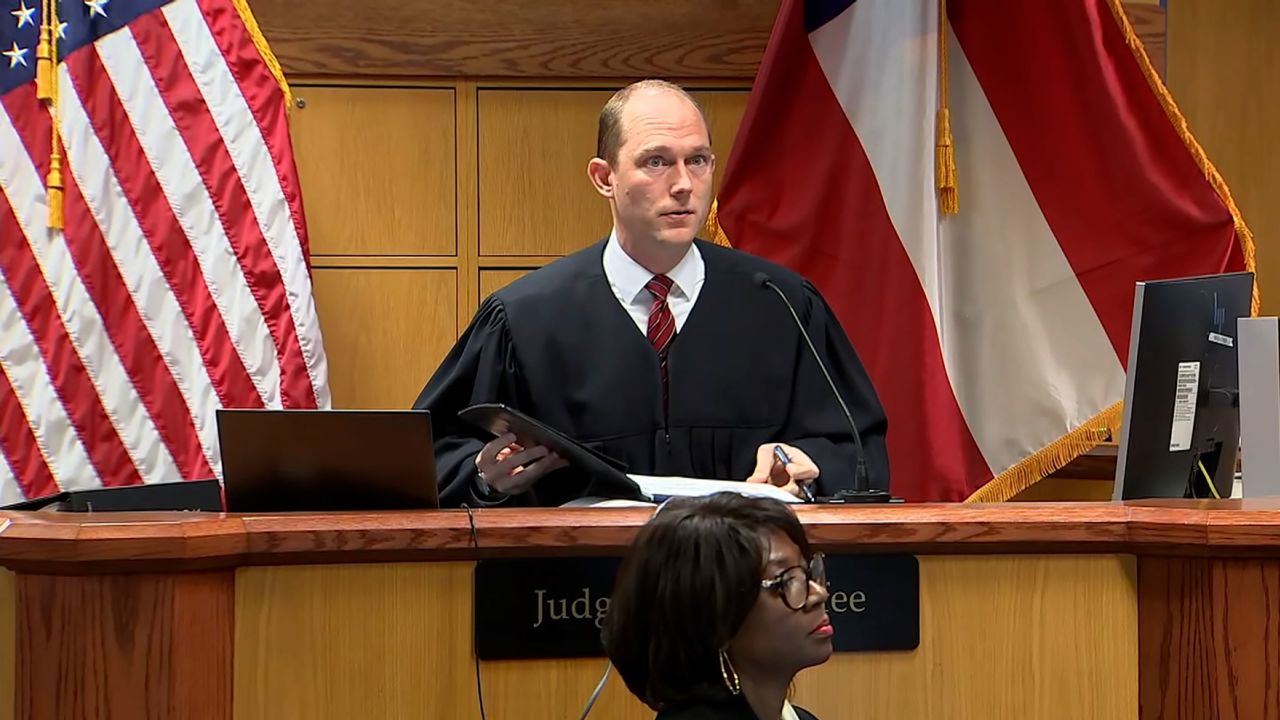 Judge Scott McAfee at Fulton County courthouse in Atlanta on Thursday.