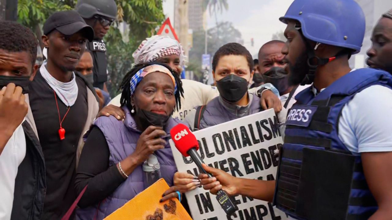 Auma Obama, the half-sister of former United States President Barack Obama, gives an interview to CNN in Nairobi, Kenya, on June 25.