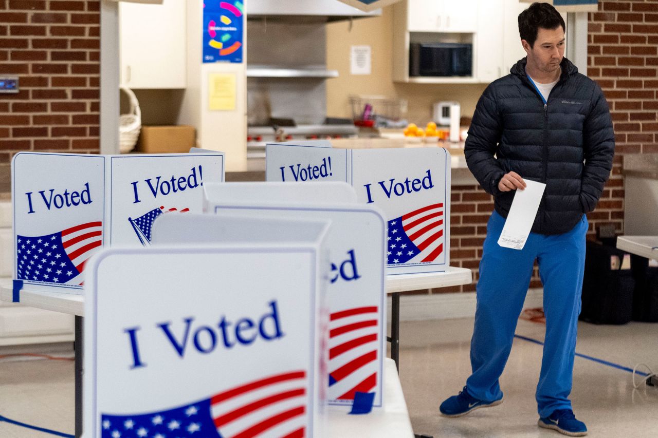 Mike Schmidt votes on the morning of the South Carolina Republican primary at Cayce United Methodist Church in Cayce, South Carolina, on Saturday.