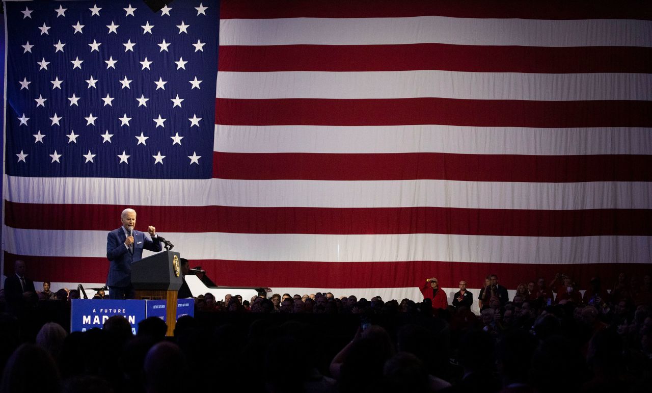 President Joe Biden speaks at the North American International Auto Show in September 2022 in Detroit, Michigan.