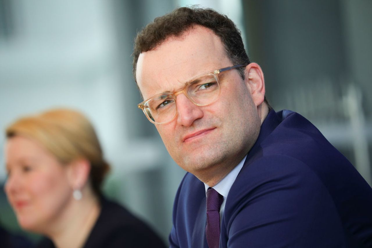 German Health Minister Jens Spahn speaks to the media during the coronavirus crisis on April 9, 2020 in Berlin, Germany. 