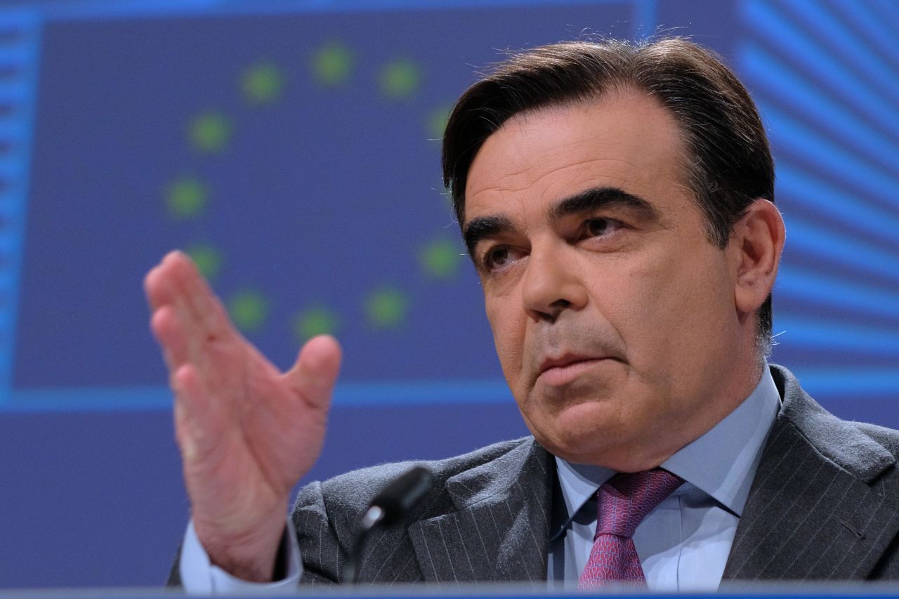 FILE PHOTO: Margaritis Schinas, chief spokesman of the European Commission, during a news conference in Brussels, Belgium, on January 16.