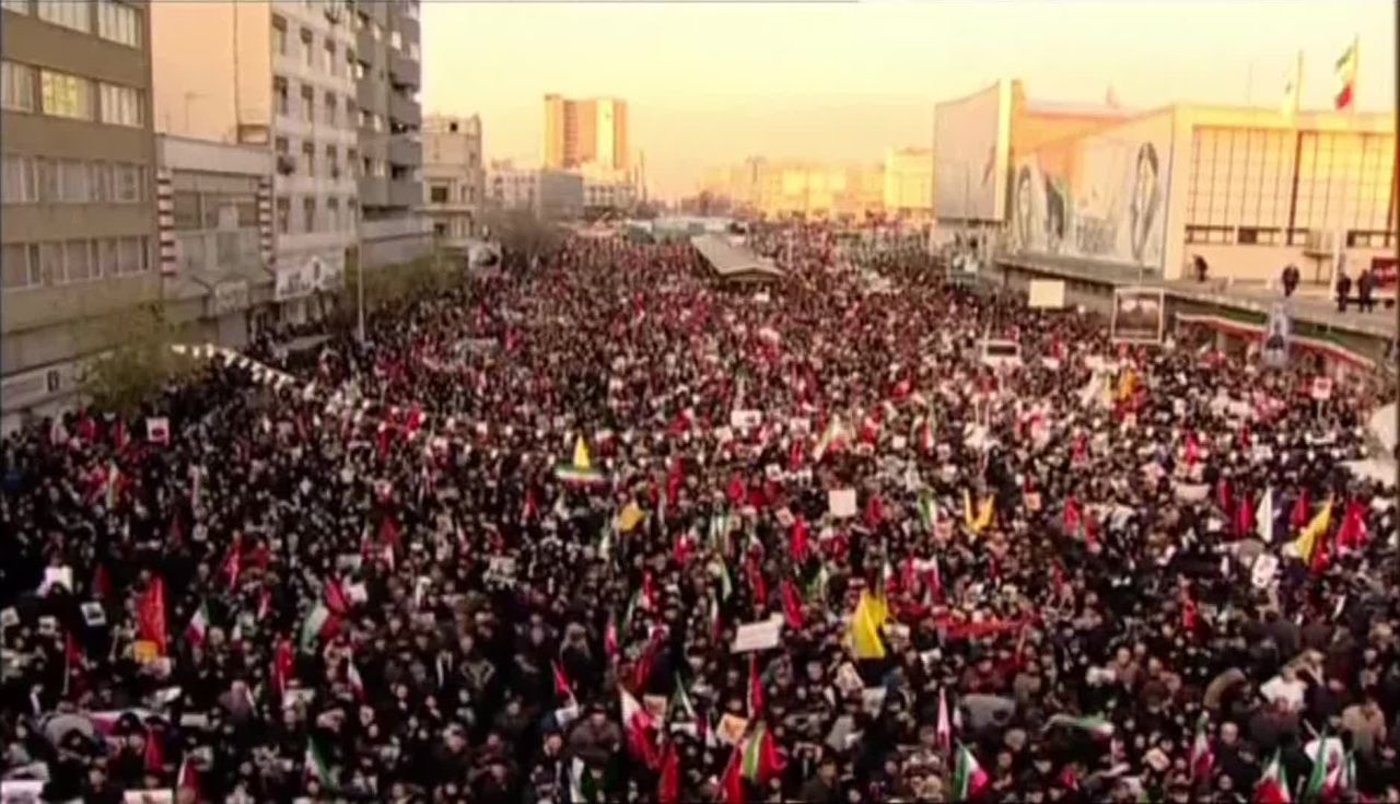 The funeral procession for Qasem Soleimani in Tehran, Iran, on January 6, 2020.