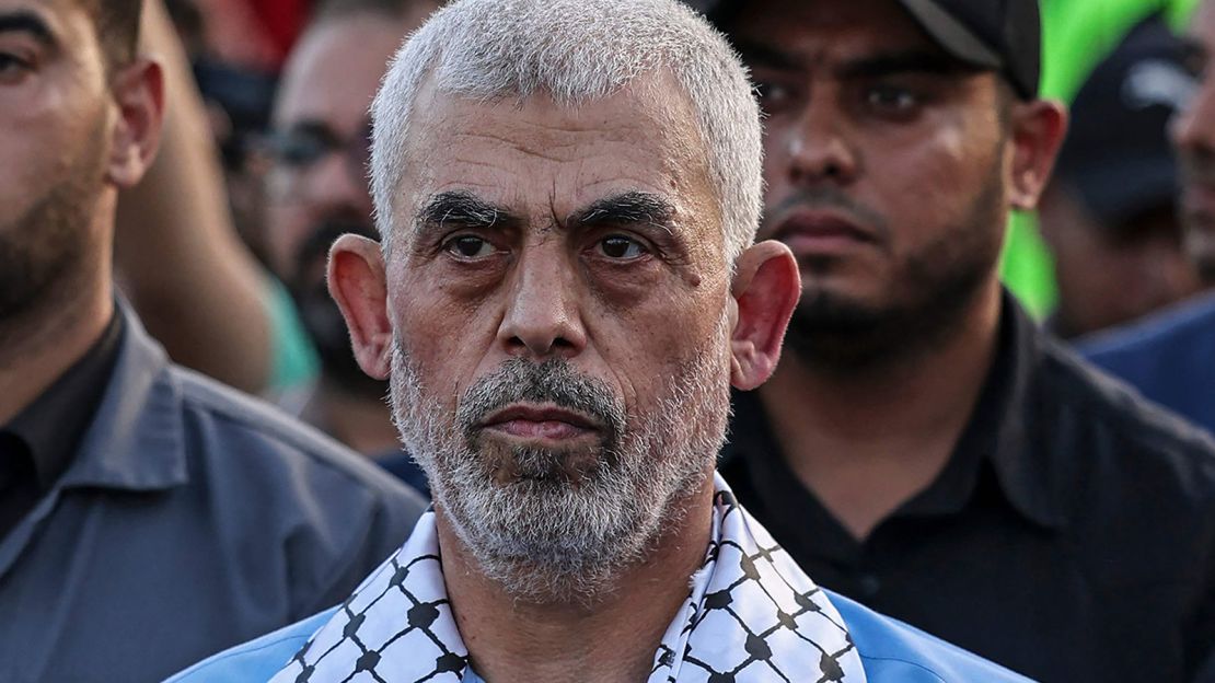 Yahya Sinwar attends a rally in support of Jerusalem's al-Aqsa mosque in Gaza City on October 1, 2022. 