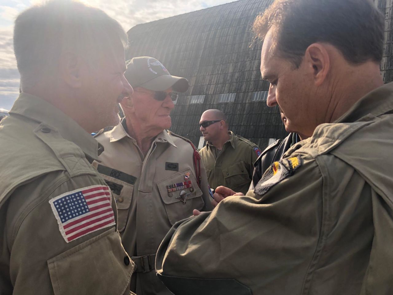 Tom Rice, 2nd from left, will replicate his D-Day parachute jump, 75 years after the Normandy landings.