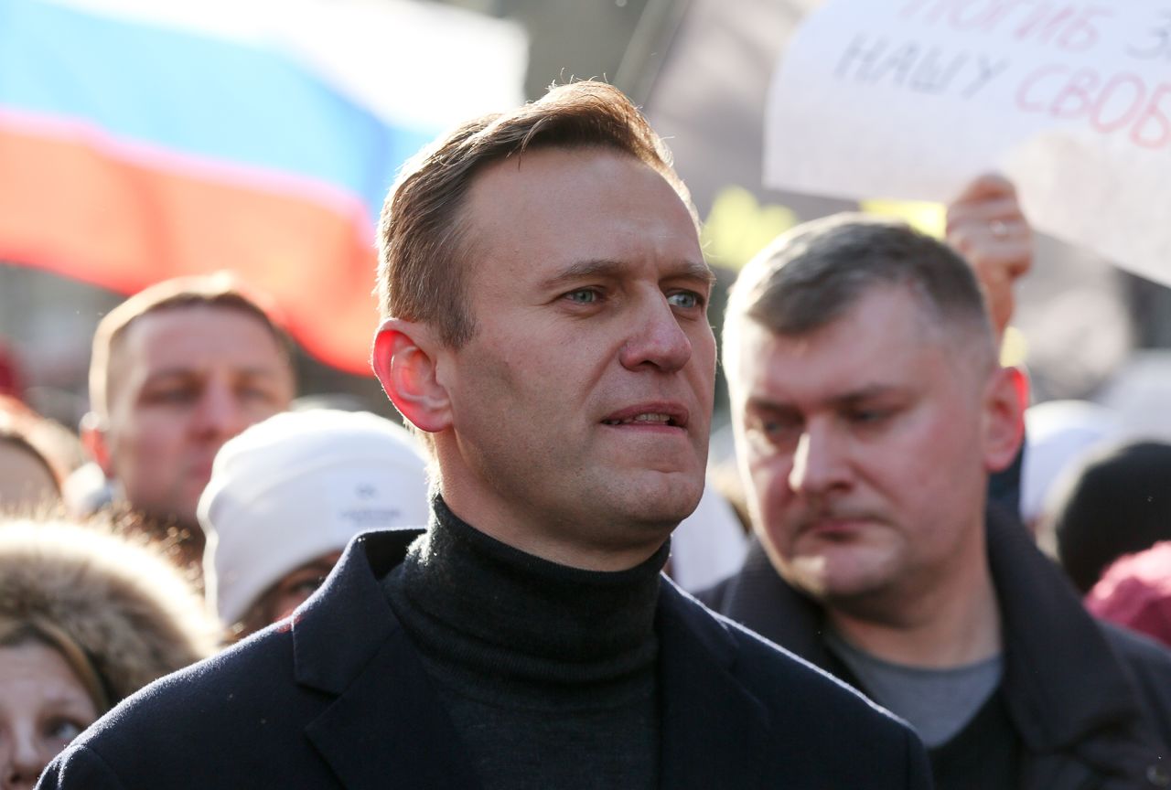 Alexey Navalny attends a rally in Moscow, Russia, in 2019. 