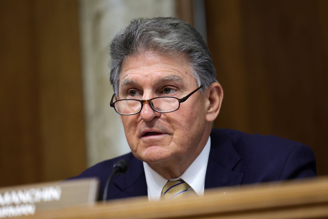 Sen. Joe Manchin speaks in Washington, DC on May 19. 