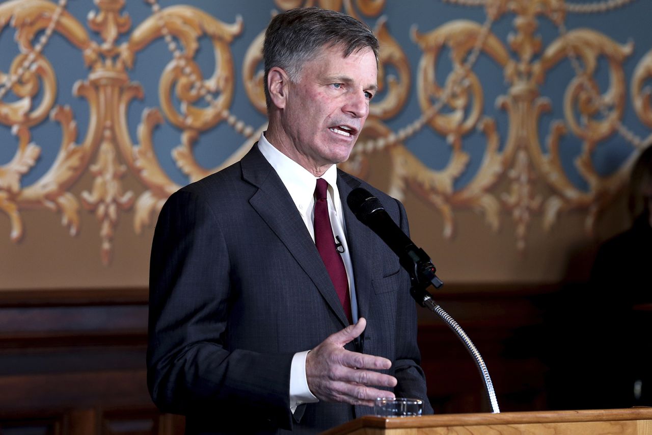 Wyoming Gov. Mark Gordon gives the State of the State address to the 66th Wyoming Legislature Tuesday, March 2, inside the state Capitol. 